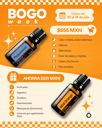 Bundle 2X1 BOGO 3: Menta 15ml + Naranja 15ml 2X1 BOGO 3: Menta 15ml + Naranja 15ml