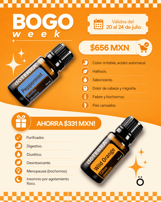 Bundle 2X1 BOGO 3: Menta 15ml + Naranja 15ml 2X1 BOGO 3: Menta 15ml + Naranja 15ml
