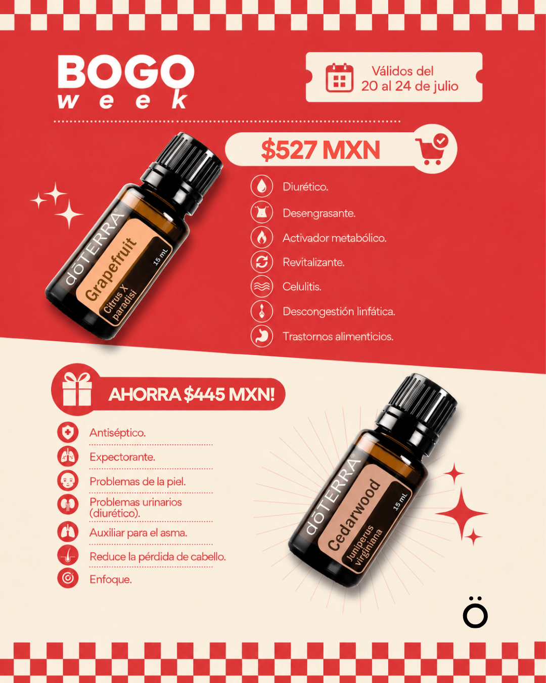 Bundle 2X1 BOGO 4: Toronja 15ml + Cedro 15ml 2X1 BOGO 4: Toronja 15ml + Cedro 15ml