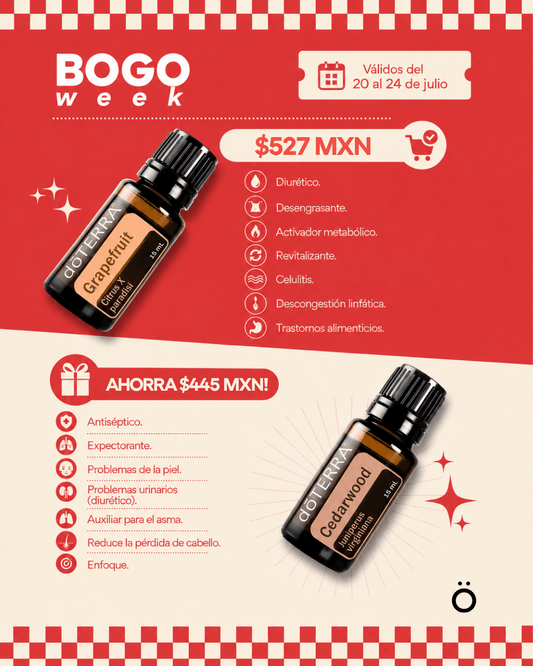 Bundle 2X1 BOGO 4: Toronja 15ml + Cedro 15ml 2X1 BOGO 4: Toronja 15ml + Cedro 15ml
